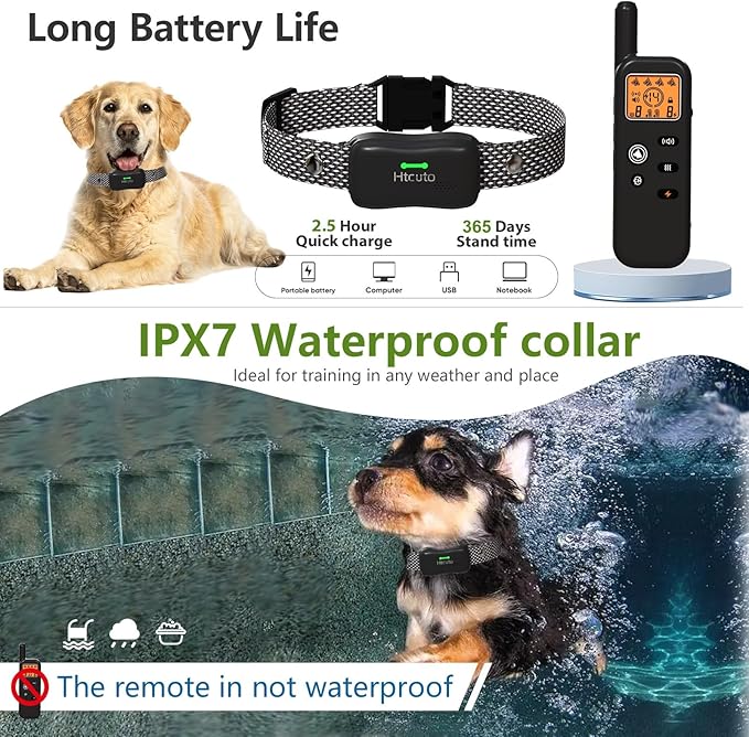 Wireless Dog Fence System for 2 Dogs with 2 Collars Electric Dog Fence Mulit Dogs Training Shock Collar with Remote 856 Acre Ultrasonic Waterproof Portable Outdoor Safe Pet Containment System