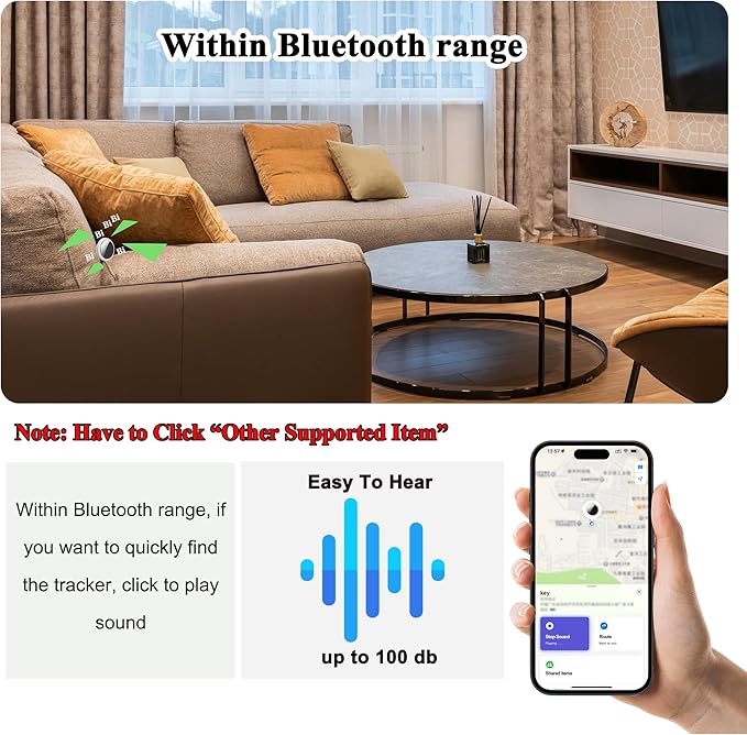 Air Tracker Tags - 2 Pack, Bluetooth Tracker for iPhone ipad Find My(iOS Only),Key Item Finder Locator with Sound, Smart Luggage Tag for Suitcases Keys/Bags/Pets/Wallet/Backpack,Battery Replaceable
