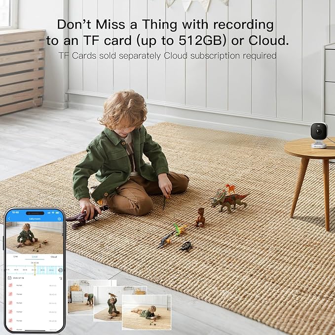 VIMTAG 2.5K Cameras for Home Security, 2.4G& 5G Color Night Vision Security Camera Indoor Outdoor for Baby Pet Dog Cat with Phone APP, Motion Detection 2-Way Audio, Work with Alexa,Cloud, 2 Pack