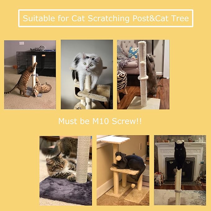 Dimaka Cat Scratching Post Replacement Pole 4.5 inches Diameter,15.7 inches Length,Natural Sisal Covered