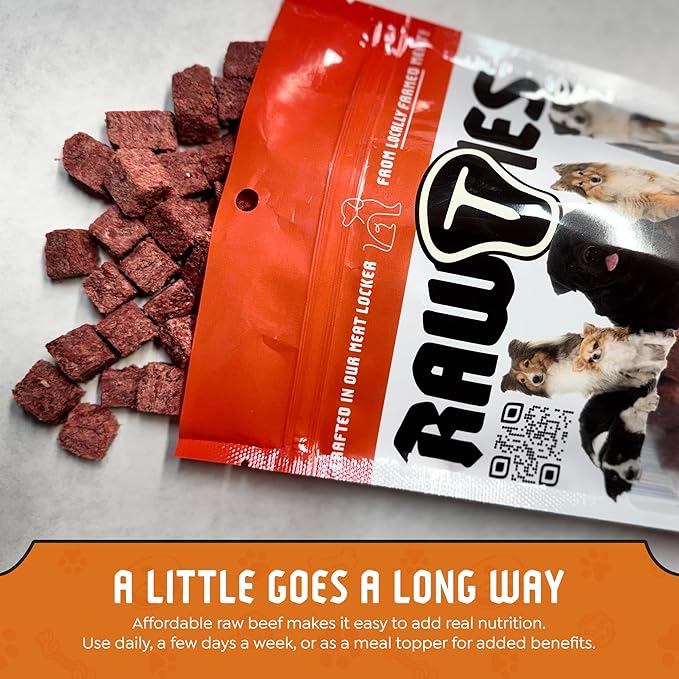 Premium Freeze-Dried Raw Beef Patties for Dogs – 100% USA-Sourced Raw Meat Dog Food – Grain-Free, No Fillers, High Protein Nutrition for Small & Large Breeds, 2 Pack