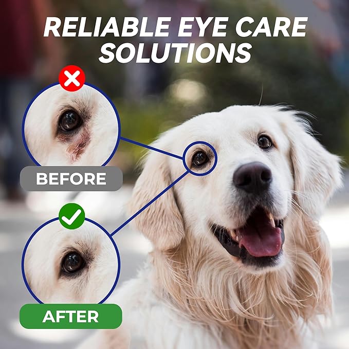 Wellix PET Dog Eye Drops, Eye Drops for Dogs&Cats, Dog Eye Infection Treatment to Soothe Eye Allergy, Soothe Dry Eyes Pink Eyes, Dog Tear Stain Cleaner-60ml