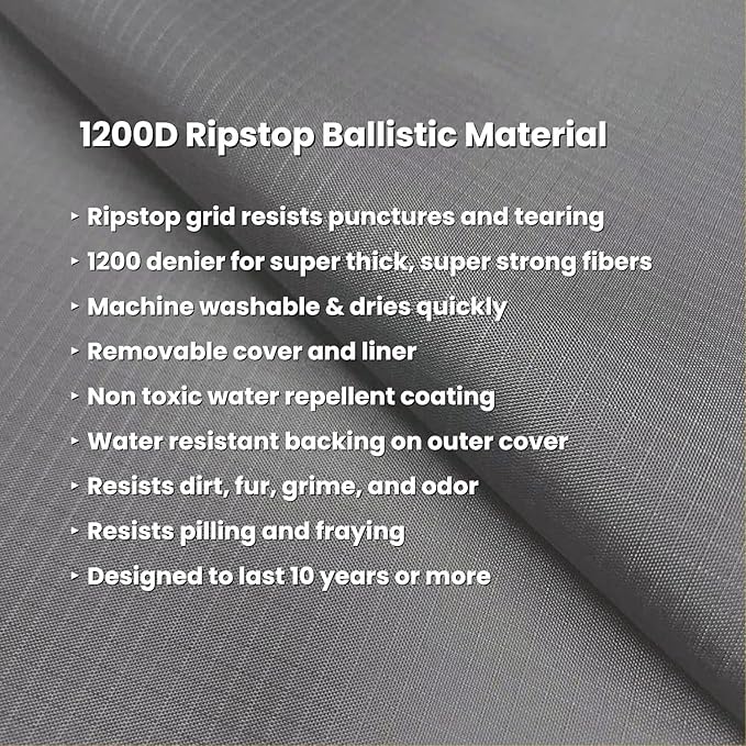 K9 Ballistics Tough Ripstop Orthopedic Crate Bed - Durable Kennel Pad with Washable Cover for Puppies and Small Dogs, 29 x 18 fits 30” Wire Crate, Sage Green