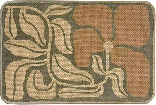 Boho Floral Jute Door Mat 24x36 Inch,Front Doormat Indoor Outdoor Entrance Rug, Non Slip Rubber Backing Low-Profile Floor Mats, Washable Front Door Rugs,Dirt Trapper Natural Fiber Entry Mats for Patio