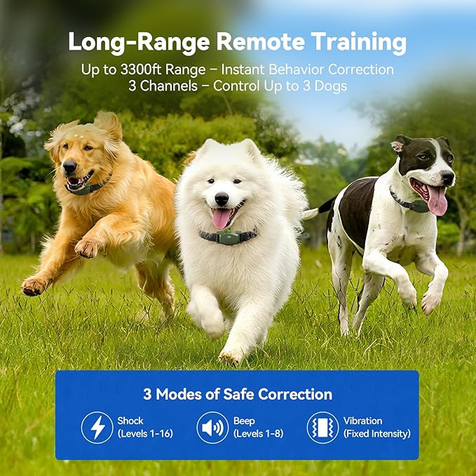 Wireless Dog Fence for 2 Dogs - Electric Dog Fence Wireless, Perimeter Dog Collar with Adjustable Radius up to 656 ft in Open Areas, Outdoor Use, Waterproof, Rechargeable (Olive Green - for 2 Dogs)