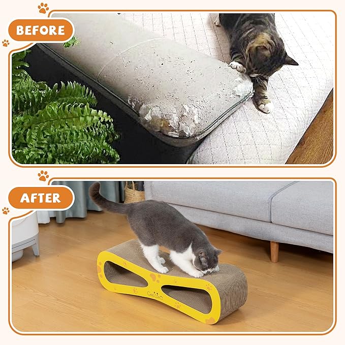 Portable Durable 29.5Inch Cat Scratcher Toys, Cat Scratch Lounge Made from Corrugated Cardboard Cat Scratchers House for Indoor Cats and Kittens, Cat Scratch Bed (Figure of Eight Colorful)