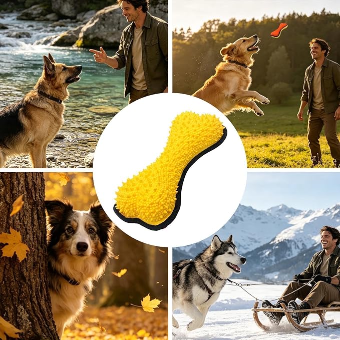 Dog Chew Bone - 19 * 7.8 * 3cm Squeaky Pet Supplies | Latex Nylon Bone | Dog Toys for Aggressive Chewers | for Puppies Large Medium Small Breeds Indoor Outdoor Boredom Birthday Stocking Stuffer