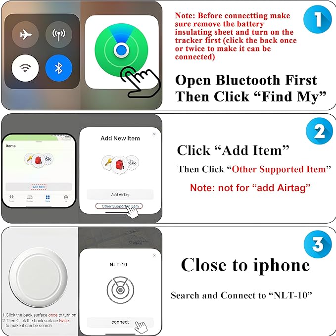 Air Tracker Tags - 2 Pack, Bluetooth Tracker for iPhone ipad Find My(iOS Only),Key Item Finder Locator with Sound, Smart Luggage Tag for Suitcases Keys/Bags/Pets/Wallet/Backpack,Battery Replaceable