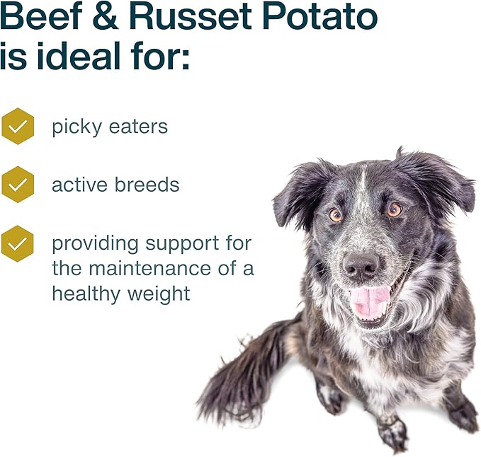 JustFoodForDogs Frozen Fresh Dog Food, Complete Meal or Dog Food Topper, Beef & Russet Potato Human Grade Dog Food Recipe, 72 oz (Pack of 7)