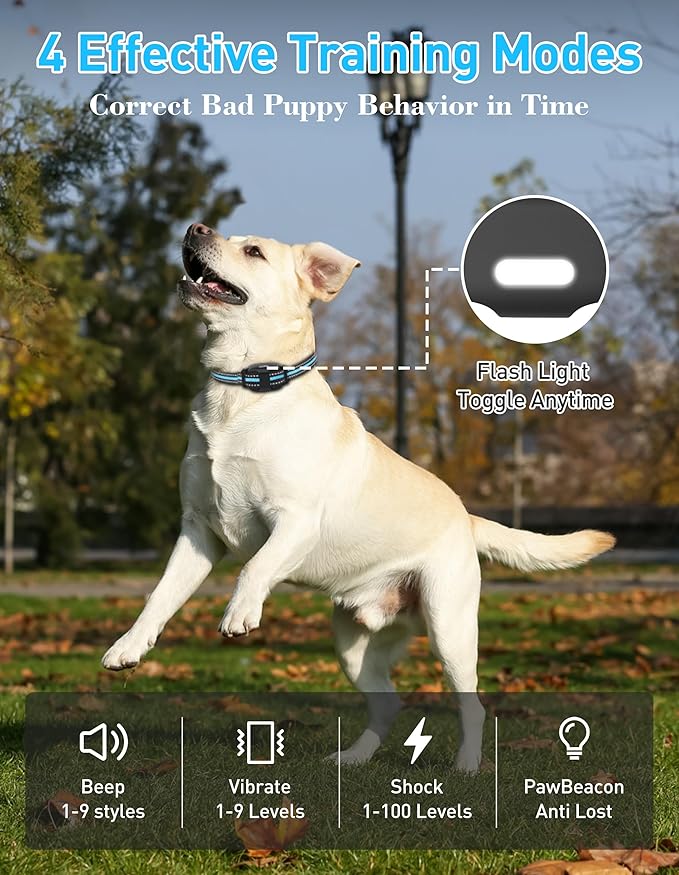 Ultra-Small Dog Training Collar, Tailored for Small Dogs 5-15lbs & Medium, Lightest Training Collar with Beep Vibration, Light for Night Walks, 3300Ft Rechargeable E Collar with Remote IPX7 Waterproof