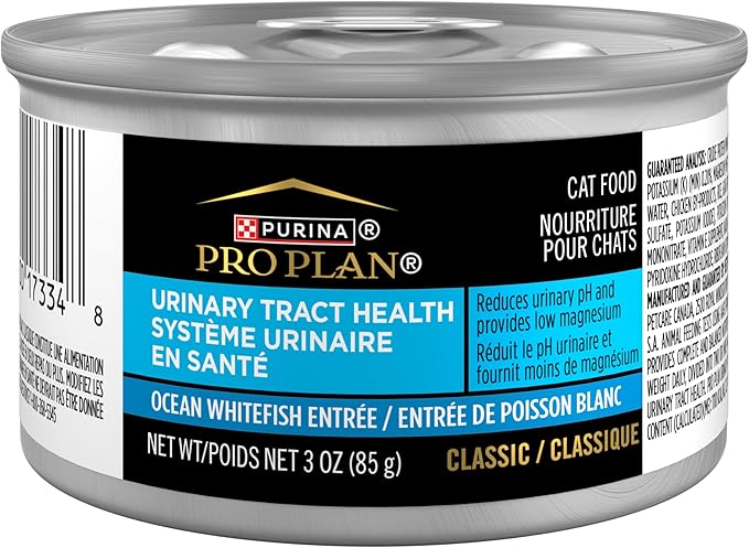 Purina Pro Plan Urinary Tract Cat Food Wet Pate,Urinary Tract Health Ocean Whitefish Entree - 3 oz. Pull-Top Cans,(Pack of 48)