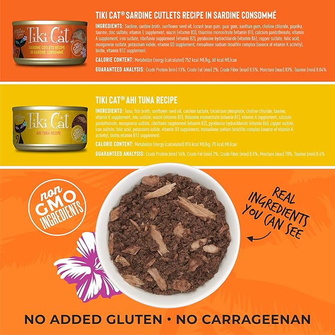 Tiki Cat Gourmet Whole Food 12-Pack King Kamehameha Luau 9-Flavor Variety Pack Pet Food