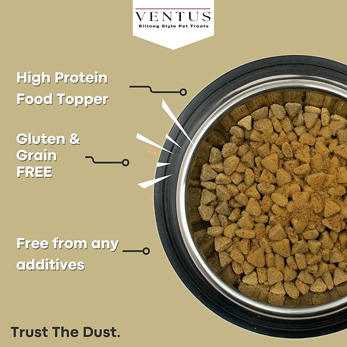 Ventus Dog Food Topper - Single Ingredient Venison Air Dried Dog Food Seasoning for Picky Eaters, No Additives, Grain Free Meal Toppers for Dogs 8 oz.