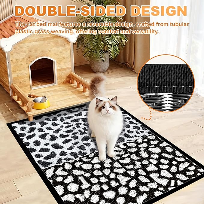 3x2 Feet Cat Bed Mats, Stain-Resistant, Washable and Easy to Clean, Reversible for Double-Sided Use, Convenient Design, Suitable for Both Outdoor and Indoor
