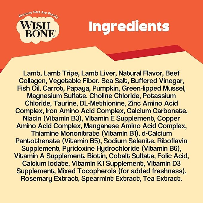 Wishbone Air-Dried Lamb Dog Food - High-Protein Grain-Free Lamb Recipe with Superfoods for Eye & Overall Health, Made in New Zealand - 1lb