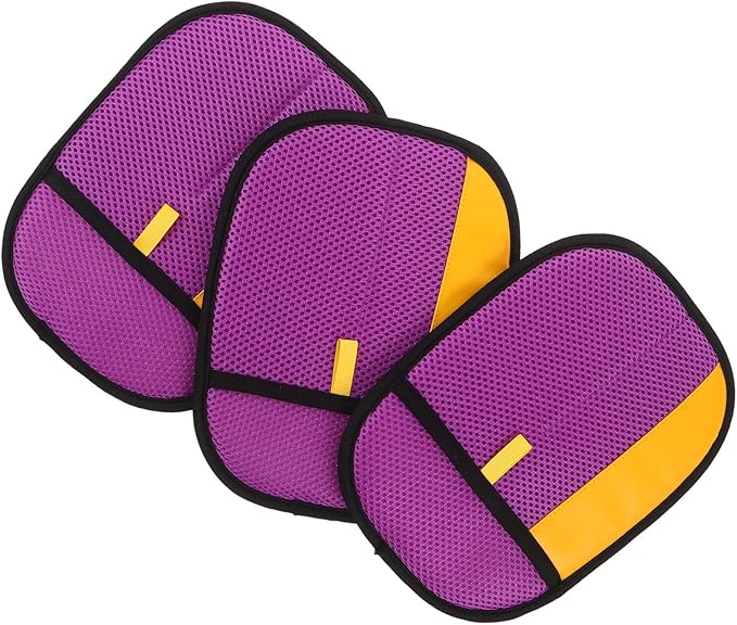 3pcs Pet Grooming Gloves Double-Sided Electrostatic Hair Remover Mitts for Cats and Dogs Purple Deshedding Tool for Bathing and Fur Cleaning
