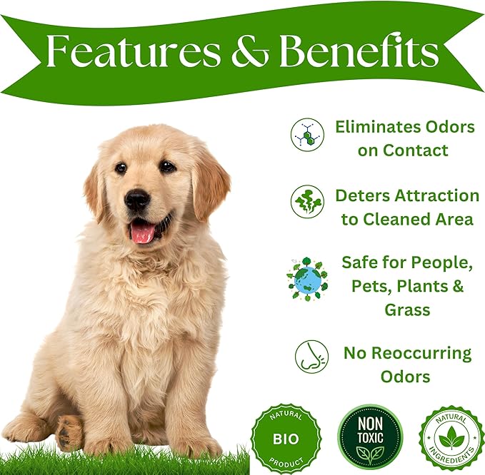Urine Control Turf Deodorizer for Outdoor Pet Odor– Artificial Grass Odor Control – Dog Odor Eliminator, Safe for Pets, Kids, Grass, and Turf (32oz)