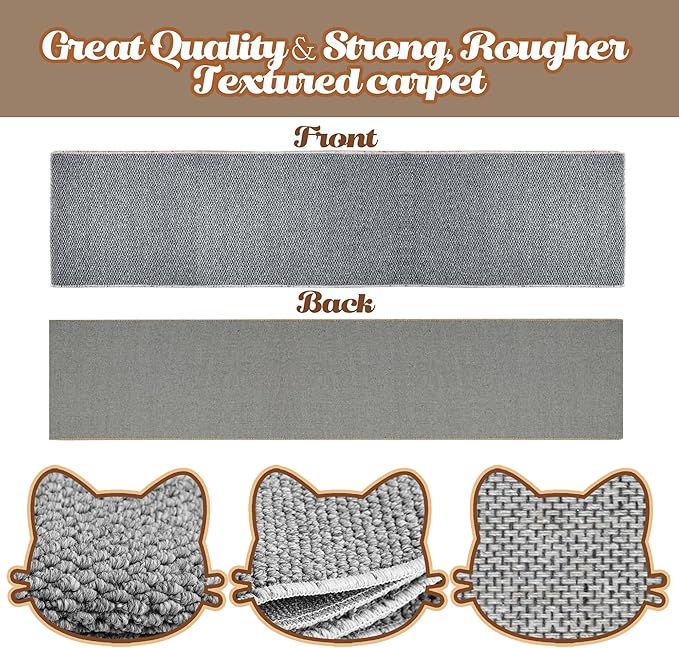 80"x15.7" Cat Wall Scratching Mat, Extra Large Cat Climbing Carpet with 20 Fixed Nails Wall Scratcher Furniture Protector for Couch, Sofa, Home (Grey)