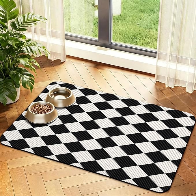 Dog Food Mat, Absorbent Waterproof Non-Slip Pet Cat Bowl Feeding Mat for Food & Water Pet Supplies 16 * 24"