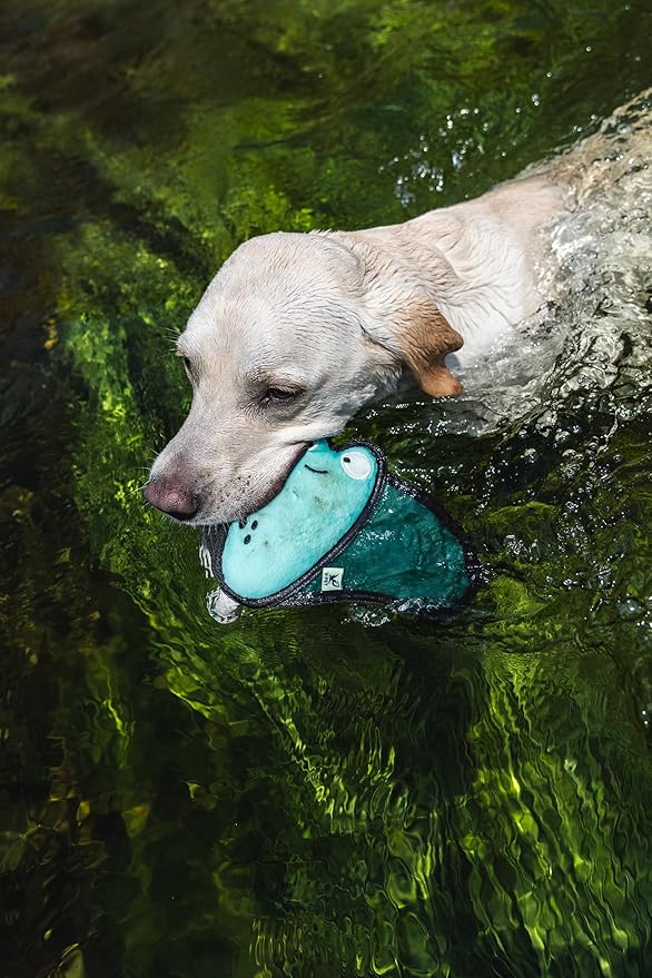 Dog Toy, Squeaky Plush Dog Toy, Rough & Tough Interactive Pet Toy, Recycled Fabric and Double Stitched (Manta)