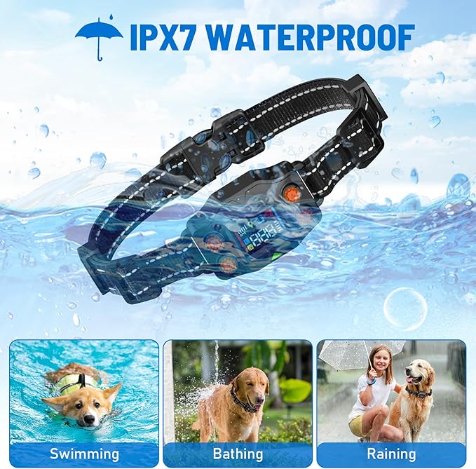 GPS Wireless Dog Fence, 3 Warning Modes, Radius 25-999 Yards, IPX7 Waterproof Collar, Electric Fence for Dogs, Pet Containment System, Outdoor Use, for Dogs Over 16 Lbs