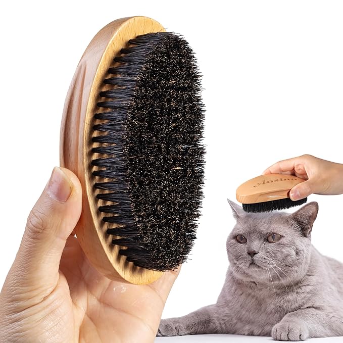 Ultimate Brush for Shedding Control - Professional Cat Grooming With Soft Boar Bristles - Promotes Healthy Coat and Relaxing Massages for Indoor Cats