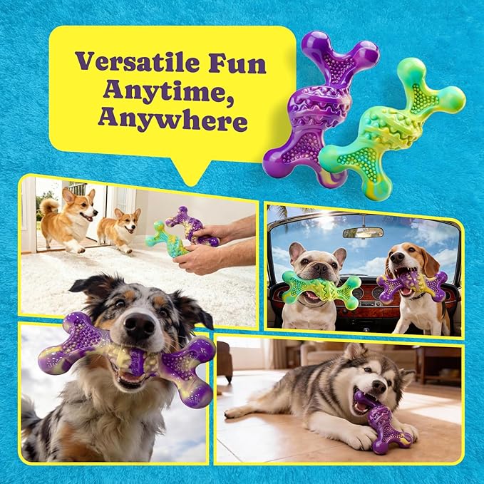 Dog Toys for Aggressive Chewers: Larger Size, Weighing 400g, 2 Pack Tough Dog Toy for Medium & Large Dogs Weighing 20-70 lbs, Indestructible Dog Chew Toys