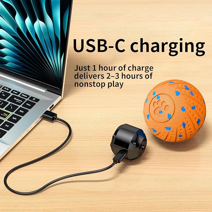 2-in-1 Interactive Dog Ball Toy for Aggressive Chewers, Automatic Moving & Bouncing E-TPU Dog Ball, 3 Modes Smart Pet Toy with Motion Sensor, USB-C Rechargeable Enrichment Toy for Medium Large Dogs