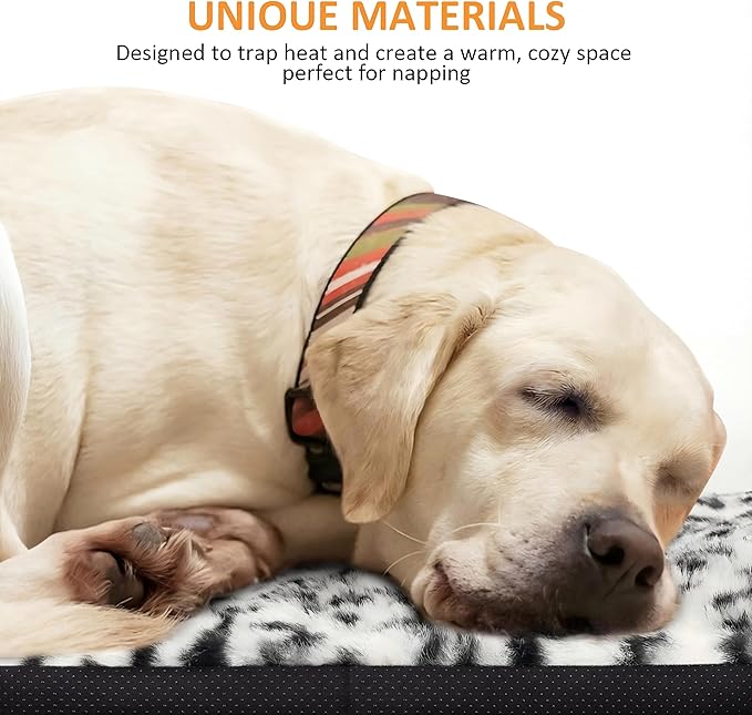 Self Warming Cat Pad for Cats and Dogs, Non Electric Thermal Pet Mat, Washable Soft Sleeping Mat with Non Slip Backing, Indoor & Sheltered Outdoor Use, 30 x 24 in, Black/White
