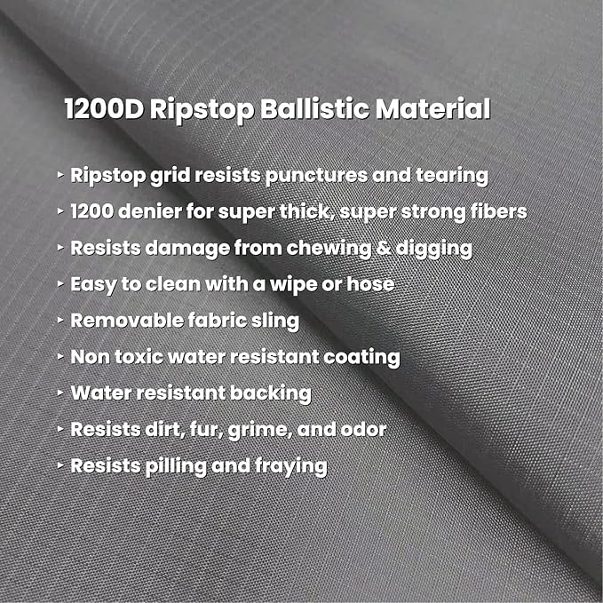 K9 Ballistics Chew Proof Armored Padded Dog Crate Bed, Virtually Indestructible, Legs Included (Blue Quartz, Large (41" L x 27" W x 5" H))