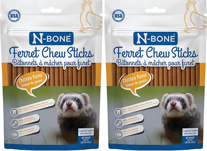 N-Bone Ferret Chew Sticks Chicken Flavor, 1.87-oz Bag (Pack of 2)