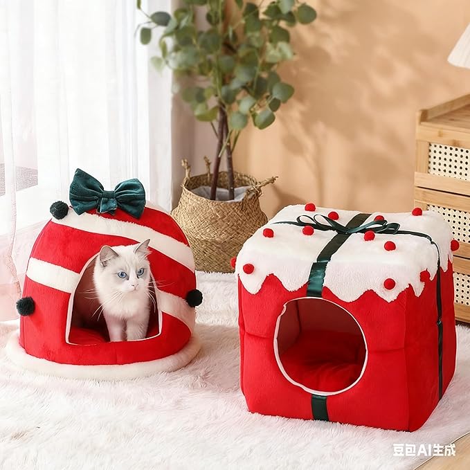 Cat Sleeping Bag for Indoor Cats - Pet Slipper Cave Bed for Indoor Cats and Small Dogs, Cozy & Soft Plush, Anti-Slip & Durable, Washable for Kittens and Puppies