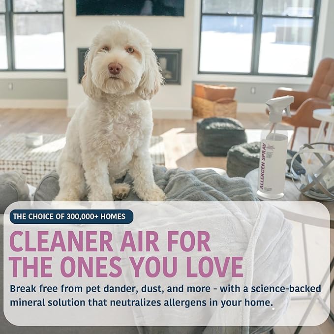 Allergen Spray, Pets, Dust Allergies & More, Air & Surface Control, Just Add Water, Bottle Plus Two Refills, Over 100oz Total