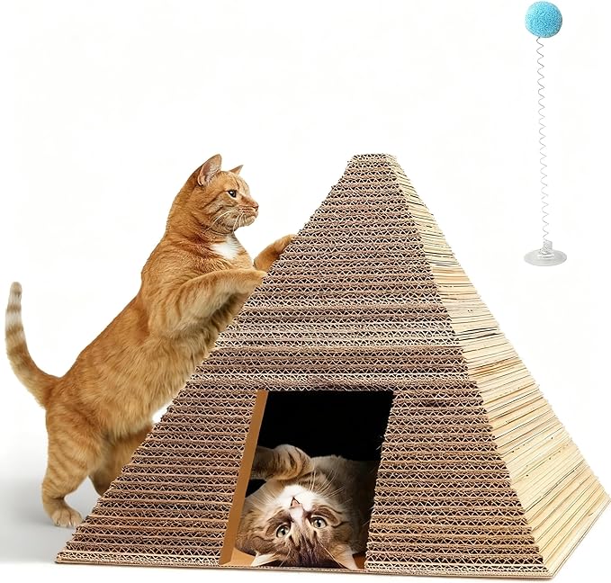 Cat House Pyramid Cat Scratcher Interactive Toy Playhouse for Cats Pet Furniture Cat Bed