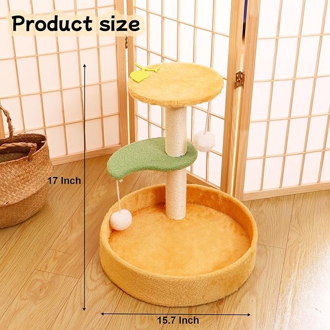 Cat Scratching Post & House in One - Orange