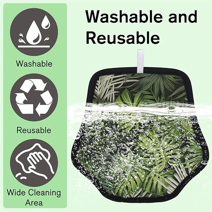 Vibrant Palm Leaves Electrostatic Pet Hair Removal Glove for Cats & Dogs - Reusable Grooming Mitt for Couch, Carpet, Car Seat & Laundry - Large 9x9 Inch