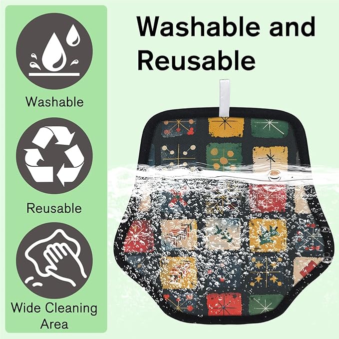 Creative Square Pattern Electrostatic Pet Hair Removal Glove for Cats & Dogs - Reusable Grooming Mitt for Couch, Carpet, Car Seat & Laundry - Large 9x9 Inch
