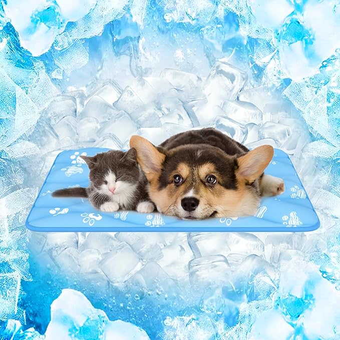 Rywell Super-Absorbent Cooling Mat for Dogs 24"x18" Arc-Chill 3.0 & Color-Changing Dog Cooling Mat, Stay Cool & Dry, Washable, Non-Slip Pet Bed Mat for Floors, Sofas, Kennels