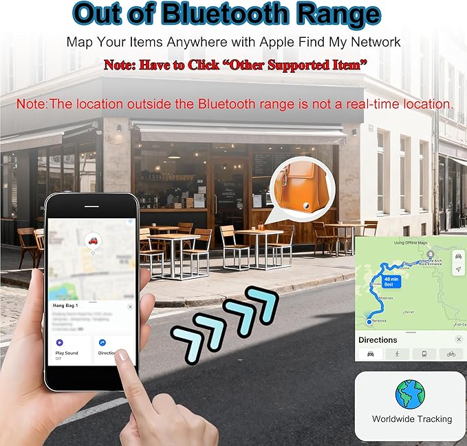 Air Tracker Tags - 2 Pack, Bluetooth Tracker for iPhone ipad Find My(iOS Only),Key Item Finder Locator with Sound, Smart Luggage Tag for Suitcases Keys/Bags/Pets/Wallet/Backpack,Battery Replaceable
