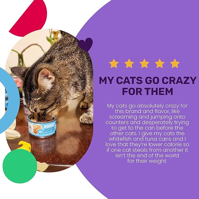 I and Love and You XOXOs Wet Cat Food - Whitefish + Tuna Pâté - Grain Free, Filler Free, 3oz Pack of 24 Cans