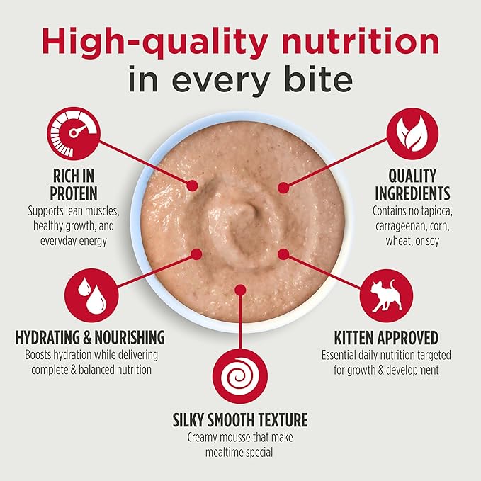 Nulo Silky Mousse Kitten Variety Pack with Salmon, Chicken & Tuna for Kittens, 1.75 oz, Case of 12