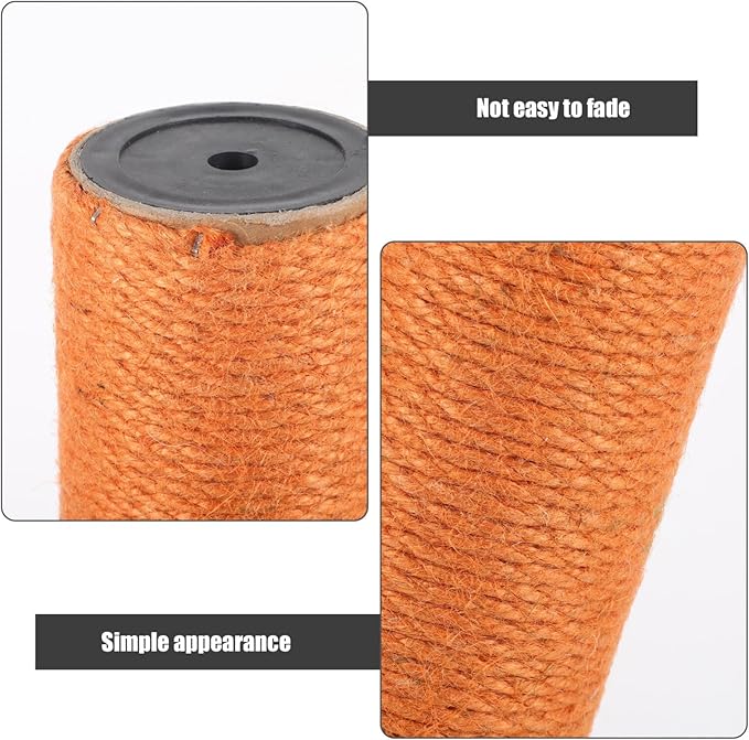 POPETPOP Cat Scratch Post Replacement Rope for Indoor Cats Scratching Post Sturdy Base for Furniture and Playtime Height