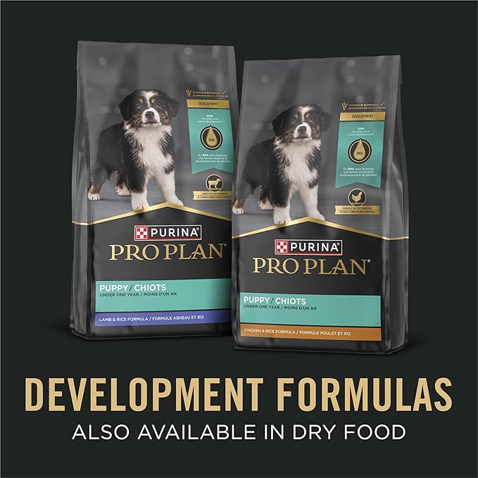Purina Pro Plan Wet Puppy Food Pate,Wet Food Classic Chicken and Rice Entrée - 13 oz. Cans,(Pack of 24)