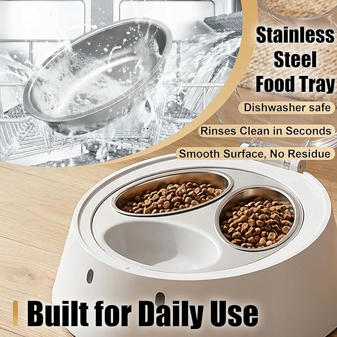 Anifam Microchip RFID Cat Feeder, Automatic Pet Feeder for Multi-Pet Homes, Dog Proof Cat Feeding Station with Stainless Steel Bowls for Small Dogs, Stops Food Stealing & Special Diets
