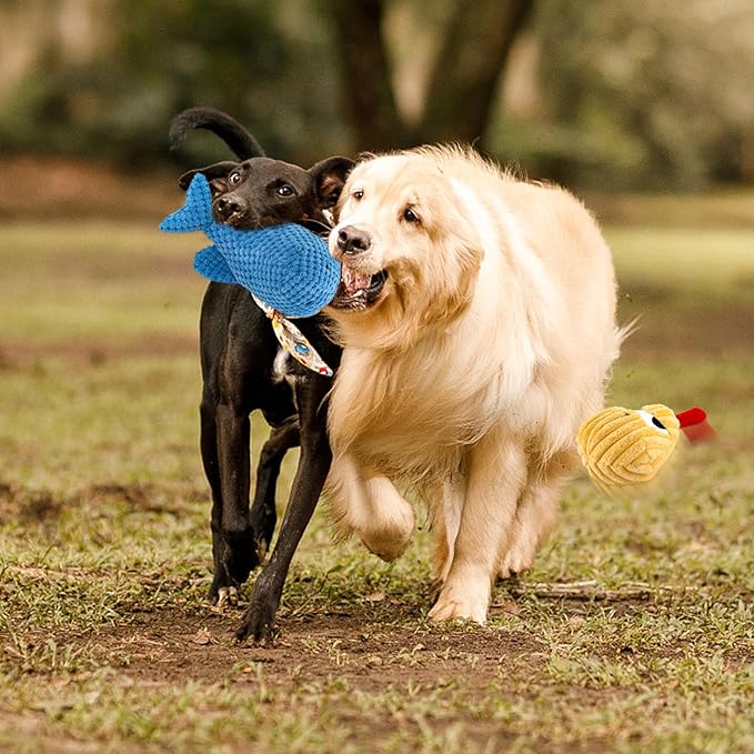 2 Pack Plush Squeakay Dog Toys,Soft Stuffed Dog Toys with Gentle Squeaker for Small & Medium Dogs,Indoor Play