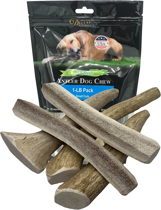 1-LB Small Mixed Whole & Split Elk Antler Dog Chews (5–7+ in) – Natural Long-Lasting Chews for Dogs Under 20 lbs – Rawhide-Free Treats for Dental Health