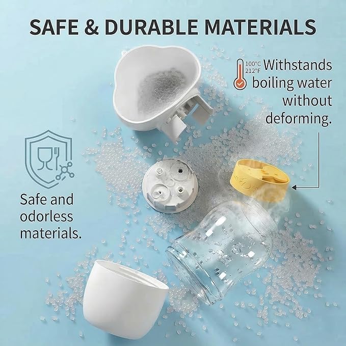 Dog Water Bottle Portable, Built-in Bowl and Dispenser for Dogs, Leak-Proof Bottles for Travel Accessories, Ideal Small Pet Supplies for Puppy Things (White, 11oz)