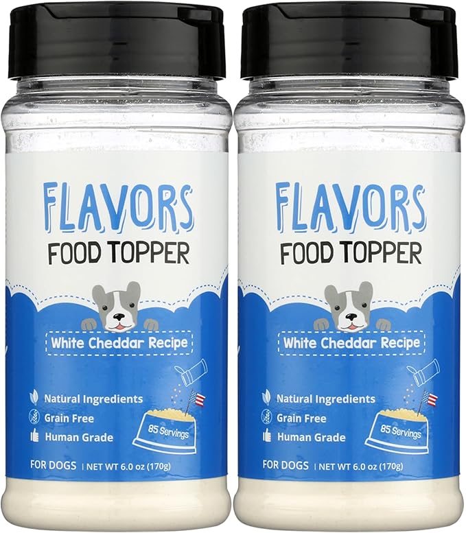 Flavors Food Topper for Dogs, White Cheddar Recipe, 6-Ounce, Pack of 2