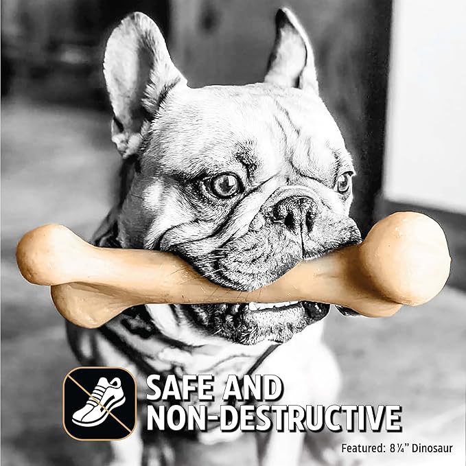 Pet Qwerks Original BarkBone - Nylon Dog Bone for Aggressive Chewers - BBQ Flavor - 7.75"