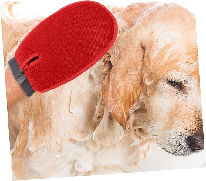 Double Sided Pet Grooming Glove with Breathable Mesh for Gentle Deshedding and Efficient Massaging Comfortable Padding to Prevent Sweating Suitable for Bathing and Hair Care